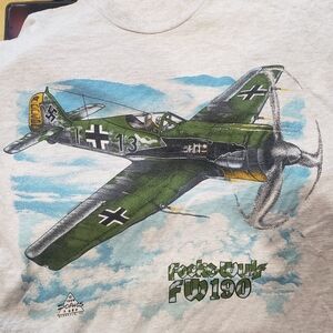 Graphic Tee with Airplane Design